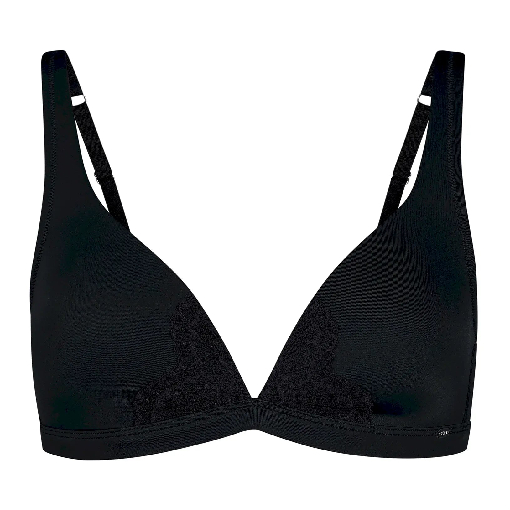 Triangel-BH gepaddet aus der Damenunterwäsche-Serie MICRORNAMENTS von der Marke Skiny, Farbe: black, Produktfoto
