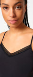 Spaghettishirt aus der Frauenunterwäsche-Serie NATURAL BEAUTY von der Marke Skiny, Farbe: black, Detailansicht
