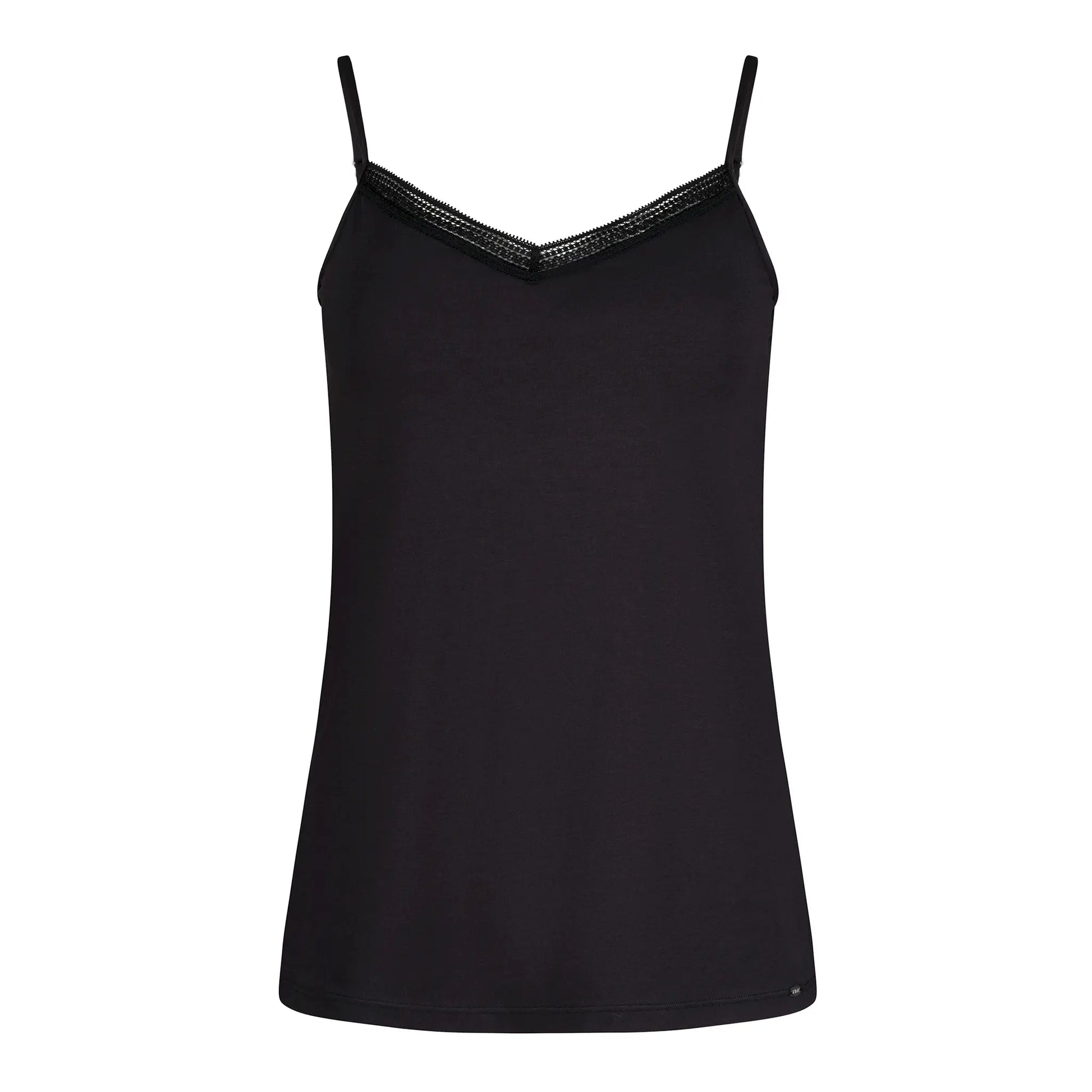 Spaghettishirt aus der Frauenunterwäsche-Serie NATURAL BEAUTY von der Marke Skiny, Farbe: black, Produktfoto