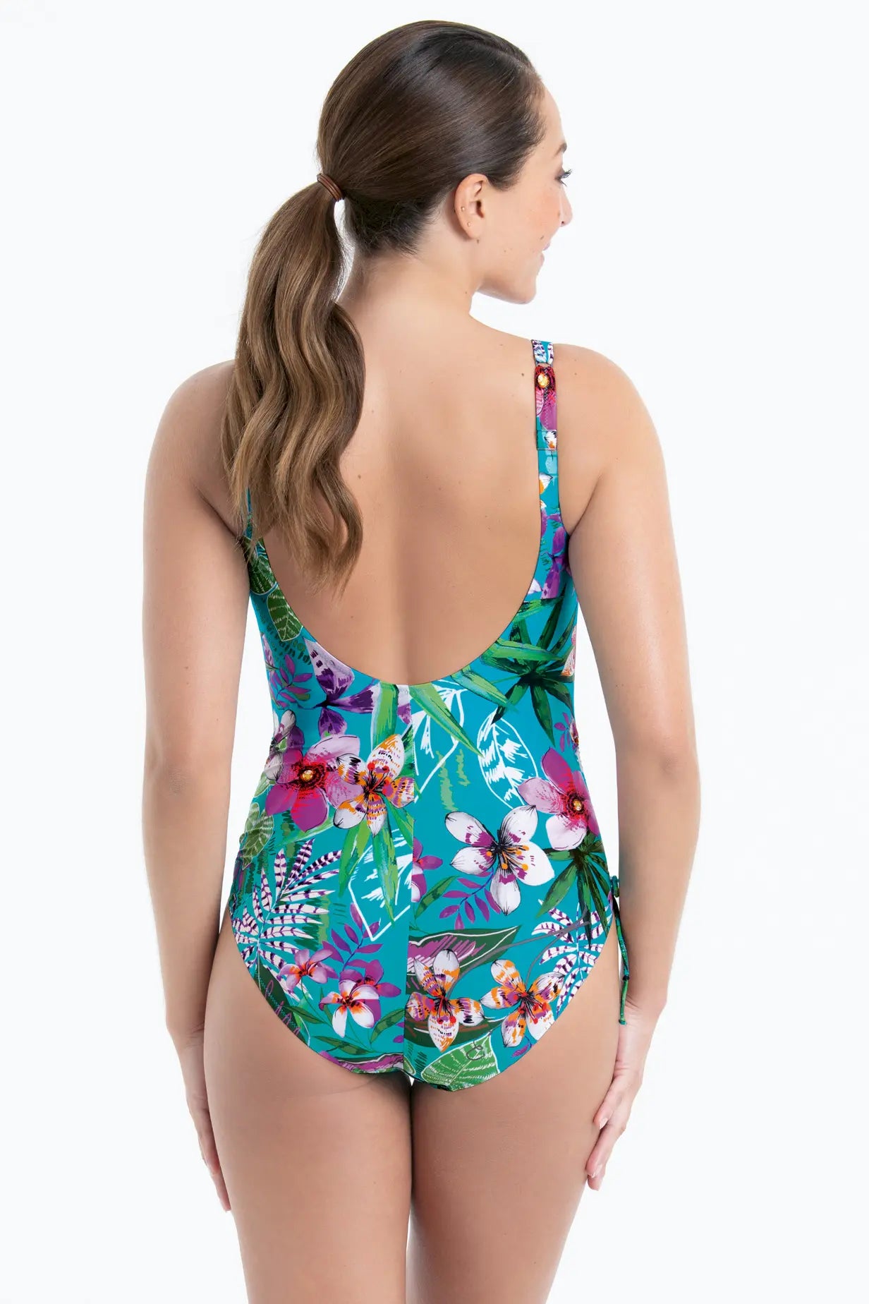 Prothesen Badeanzug aus der Swimwear-Serie TAVIRA von der Marke Anita care, Farbe: capri blue, Rückansicht