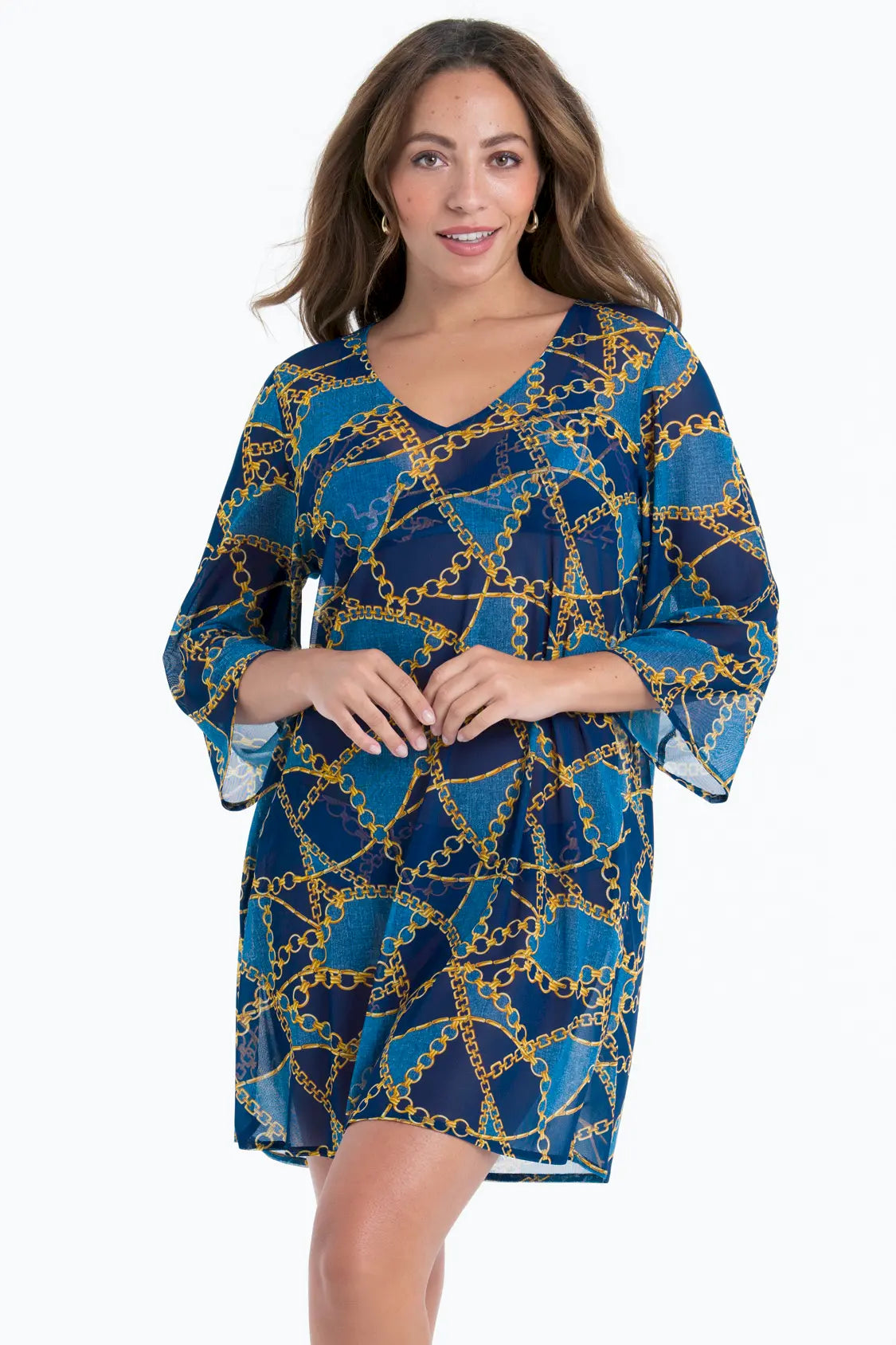 Kleid aus der Bademode-Serie HAWAII von der Marke Rosa Faia, Farbe: blue denim, Seitenansicht