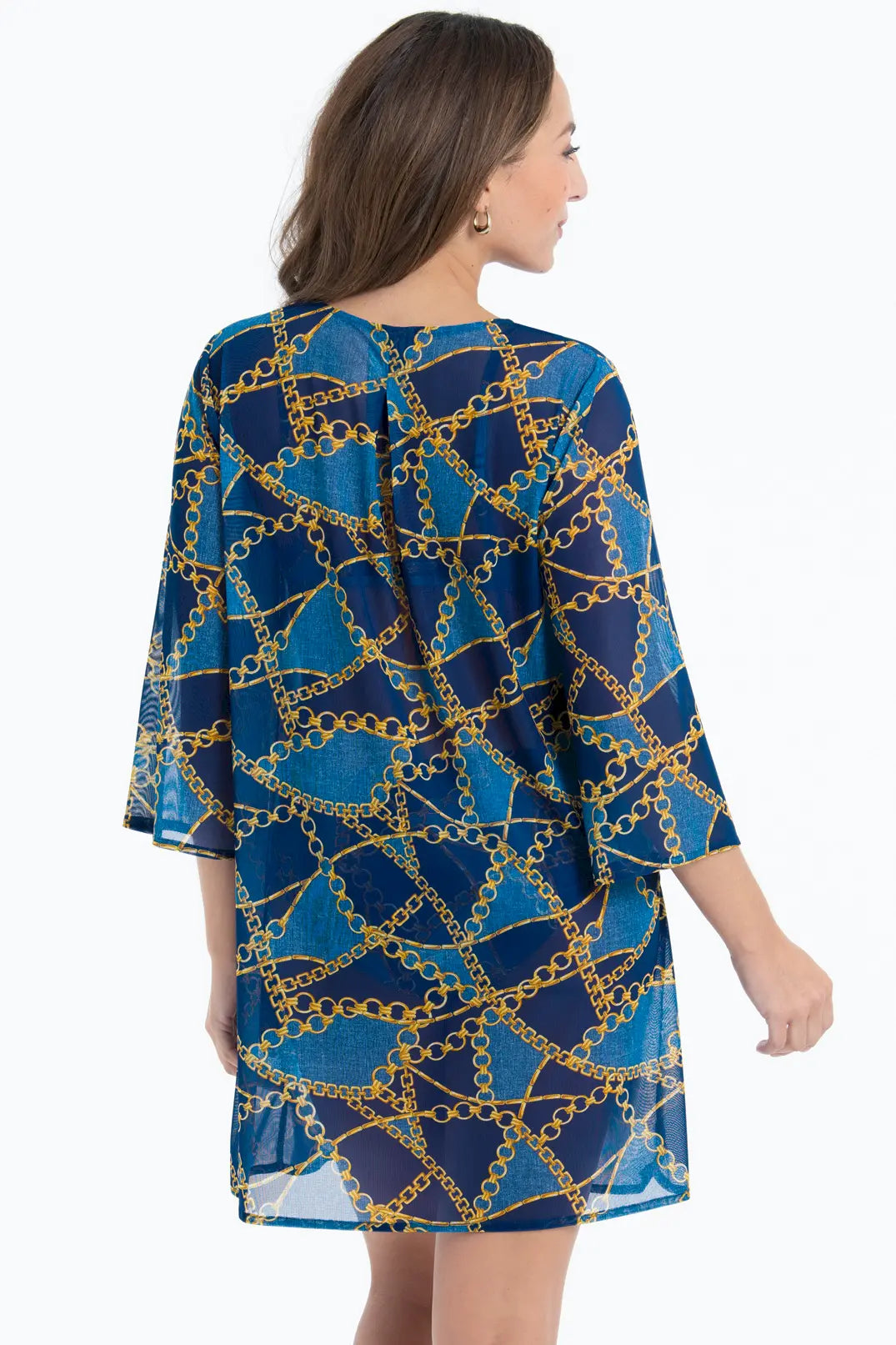 Kleid aus der Bademode-Serie HAWAII von der Marke Rosa Faia, Farbe: blue denim, Rückansicht