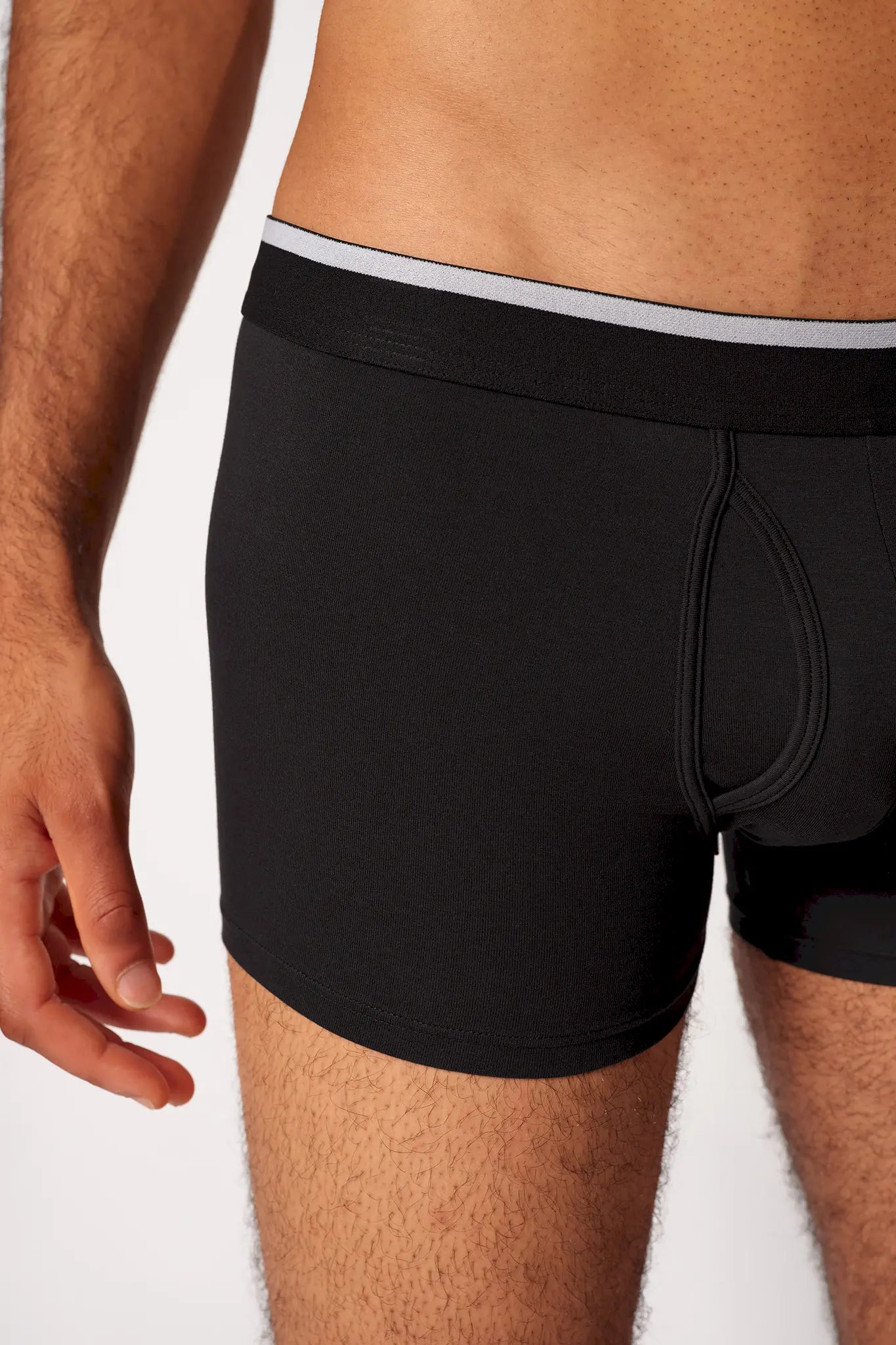 Pants mit Eingriff aus der Männerunterwäsche-Serie COTTON MULTIPACK von der Marke Skiny men, Farbe: black, Detailansicht