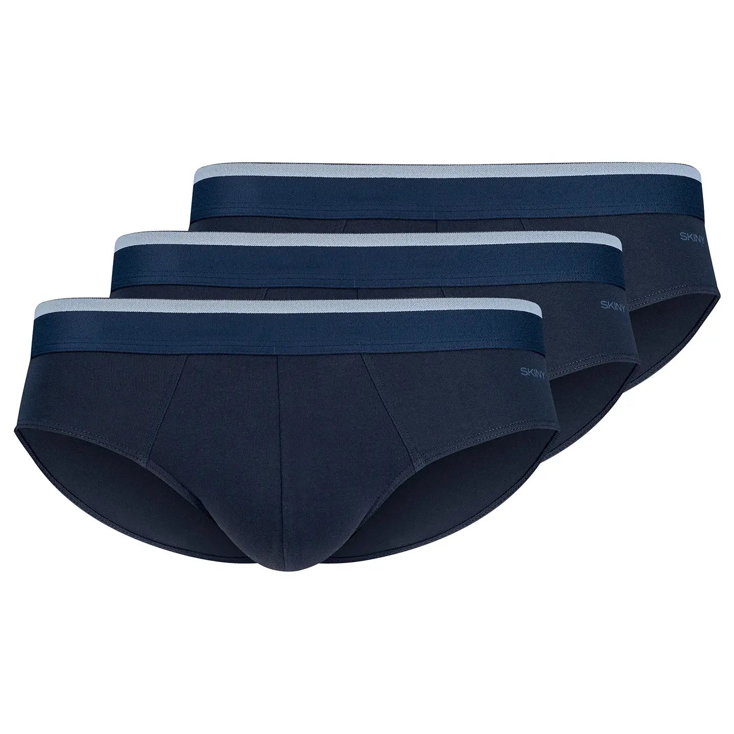 Brasil Slip im 3er Pack aus der Männerunterwäsche-Serie COTTON MULTIPACK von der Marke Skiny men, Farbe: crown blue, Produktfoto