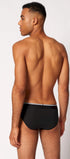 Brasil Slip im 3er Pack aus der Männerunterwäsche-Serie COTTON MULTIPACK von der Marke Skiny men, Farbe: black, Rückansicht