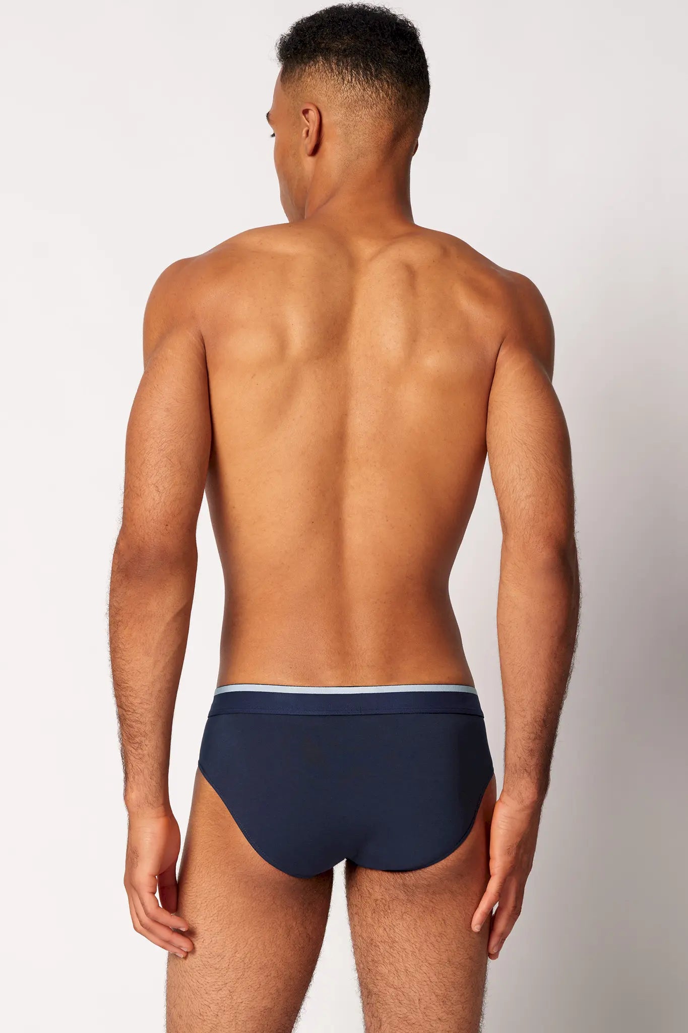 Brasil Slip im 3er Pack aus der Männerunterwäsche-Serie COTTON MULTIPACK von der Marke Skiny men, Farbe: crown blue, Rückansicht