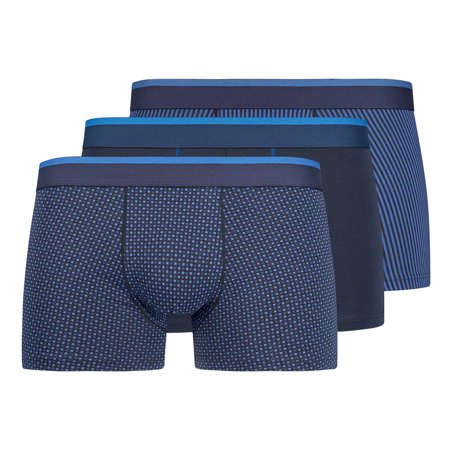 Pants im 3er Pack aus der Männerunterwäsche-Serie COTTON MULTIPACK von der Marke Skiny men, Farbe: blue multi selection, Produktfoto