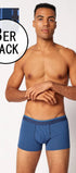 Pants im 3er Pack aus der Männerunterwäsche-Serie COTTON MULTIPACK von der Marke Skiny men, Farbe: blue multi selection, Vorderansicht