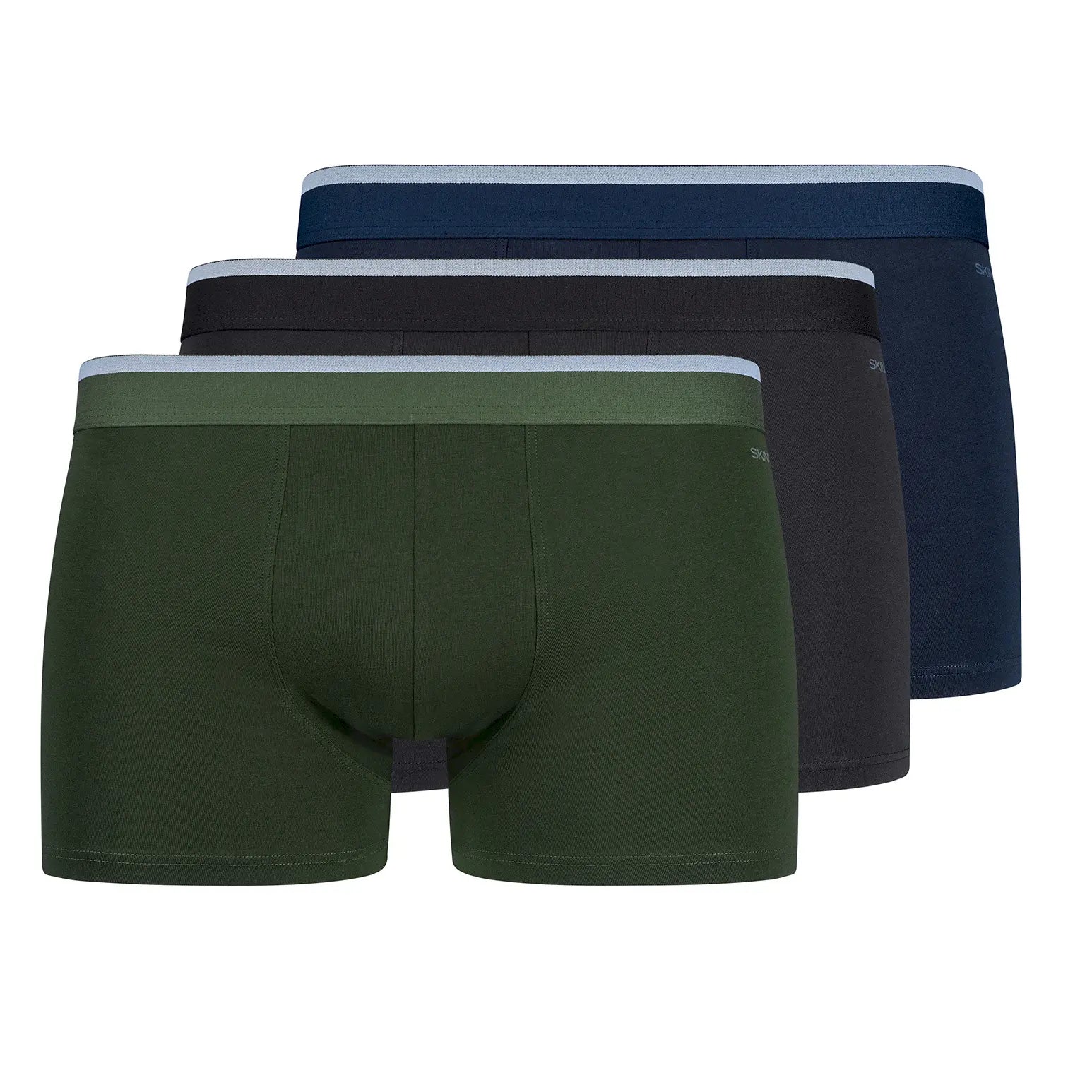 Pants im 3er Pack aus der Männerunterwäsche-Serie COTTON MULTIPACK von der Marke Skiny men, Farbe: oliveblueblack selection, Produktfoto