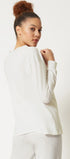 Langarmshirt aus der Nachtwäsche-Serie NIGHT IN MIX & MATCH von der Marke Skiny, Farbe: ivory, Rückansicht