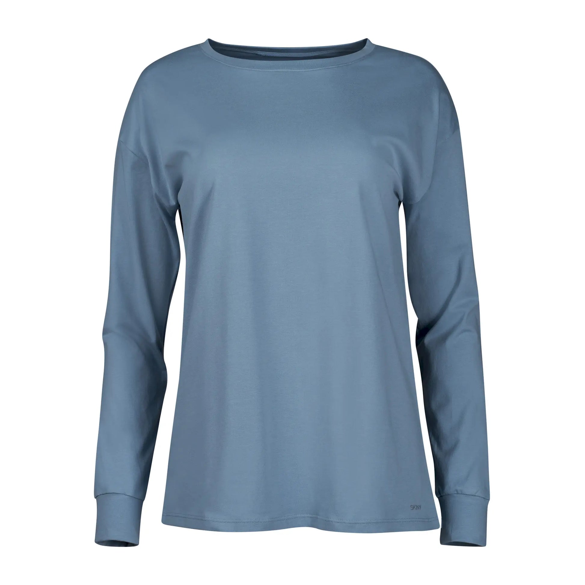 Langarmshirt aus der Nachtwäsche-Serie NIGHT IN MIX & MATCH von der Marke Skiny, Farbe: ashley blue, Produktfoto