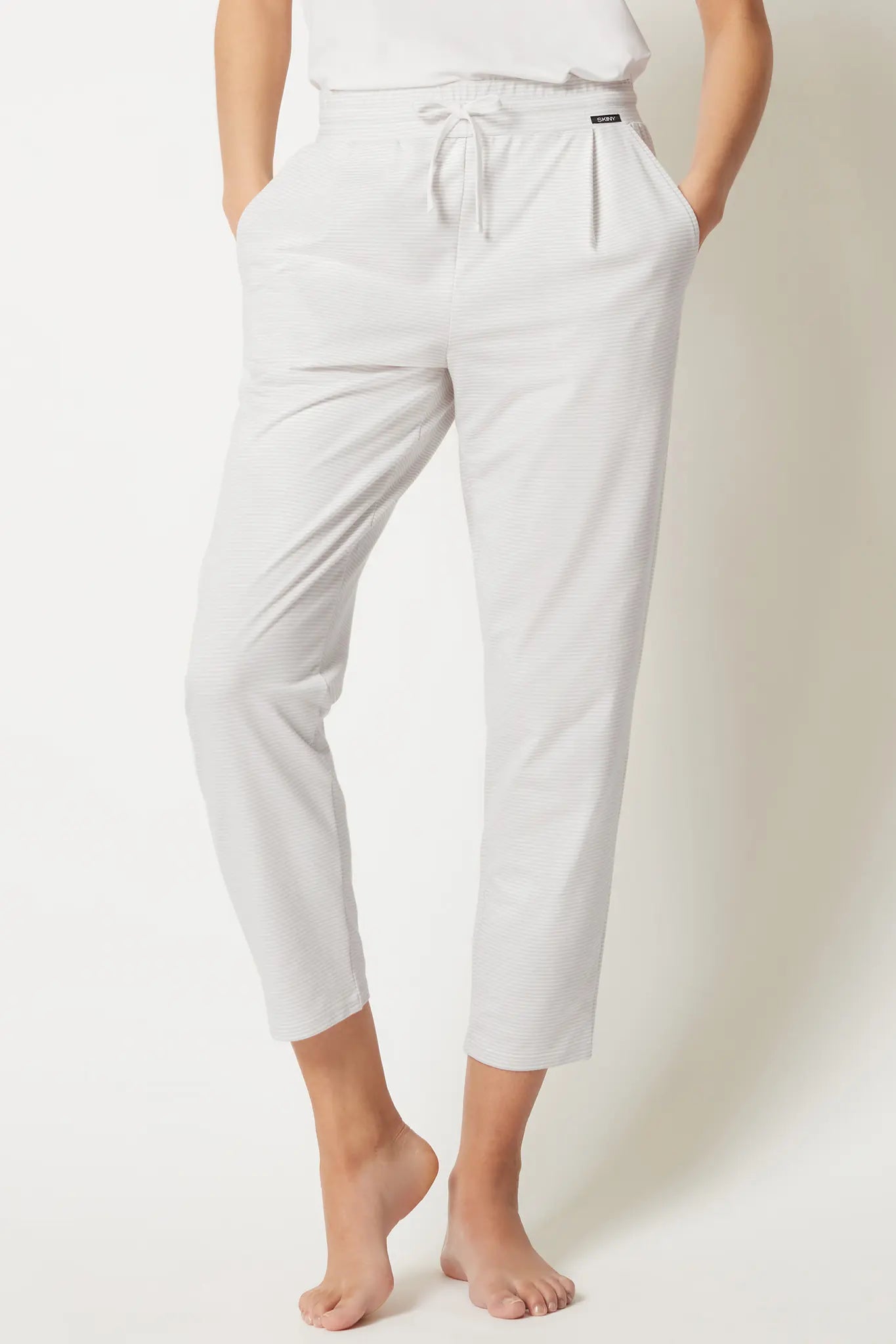 Hose aus der Nachtwäsche-Serie NIGHT IN MIX & MATCH von der Marke Skiny, Farbe: quietgrey stripes, Vorderansicht