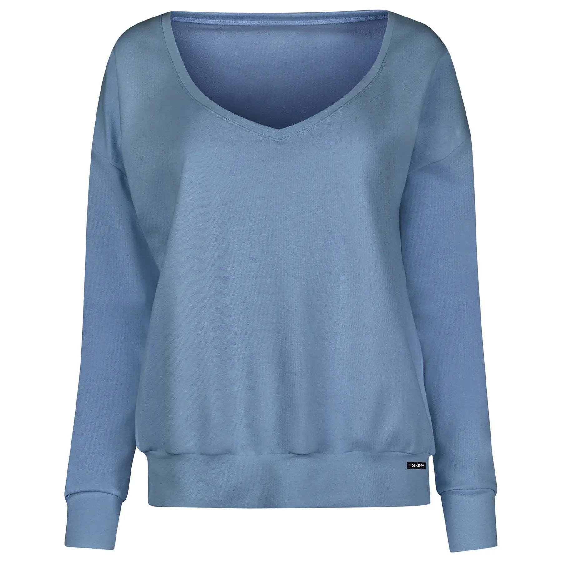 Langarm Shirt aus der Nachtwäsche-Serie NIGHT IN MIX & MATCH von der Marke Skiny, Farbe: faded denimblue, Produktfoto