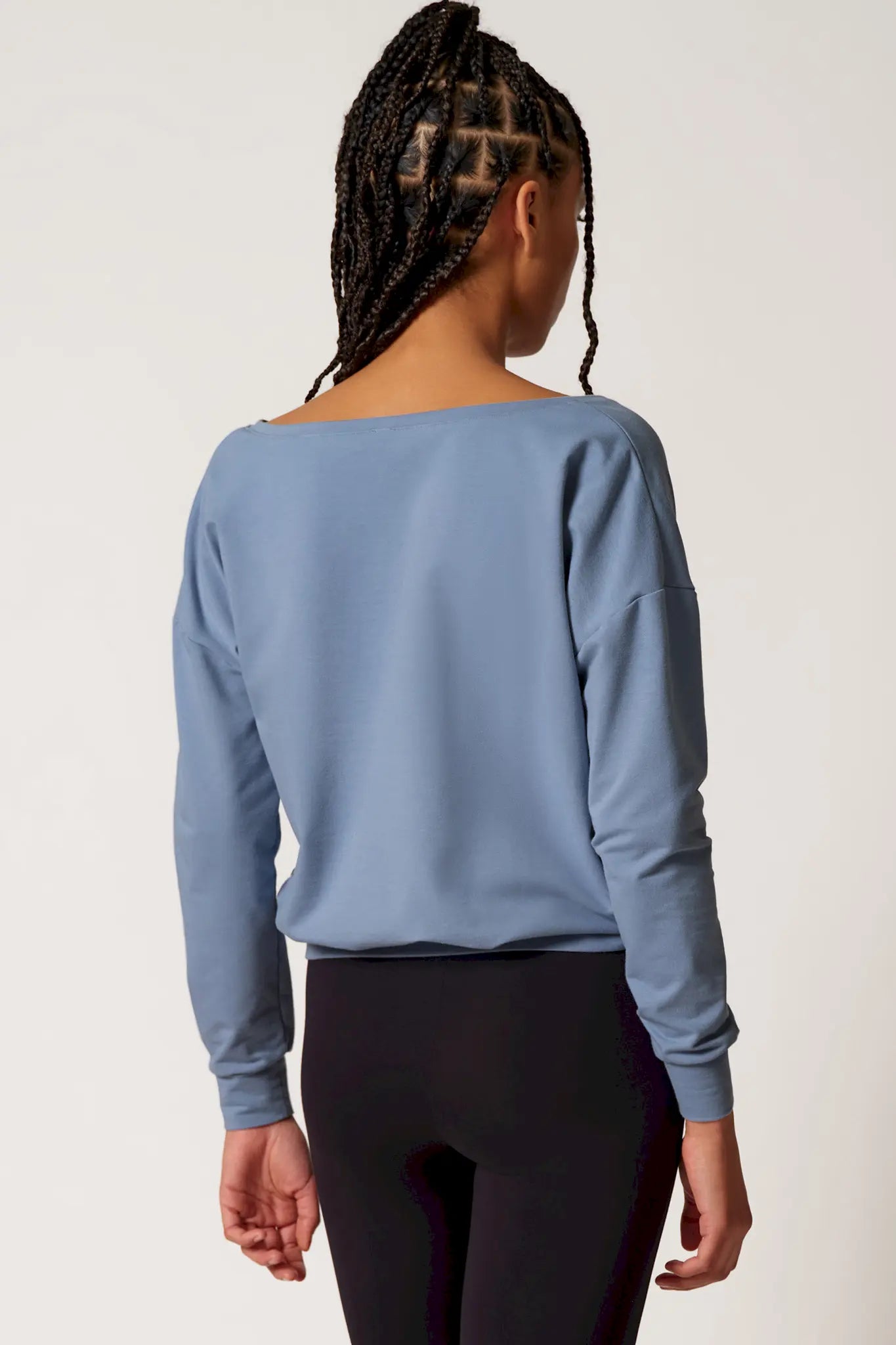 Langarm Shirt aus der Nachtwäsche-Serie NIGHT IN MIX & MATCH von der Marke Skiny, Farbe: faded denimblue, Rückansicht