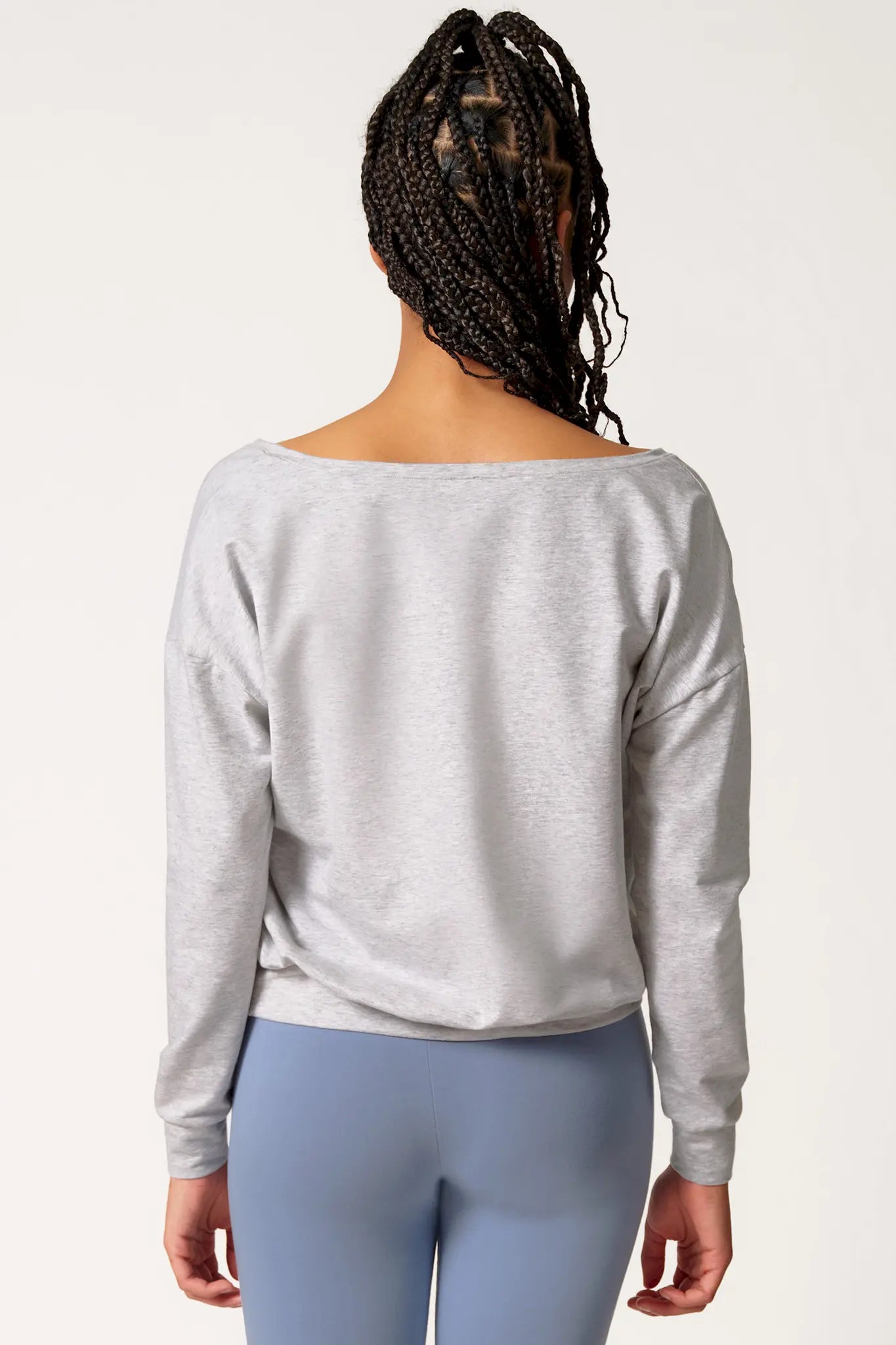 Langarm Shirt aus der Nachtwäsche-Serie NIGHT IN MIX & MATCH von der Marke Skiny, Farbe: quietgrey melange, Rückansicht