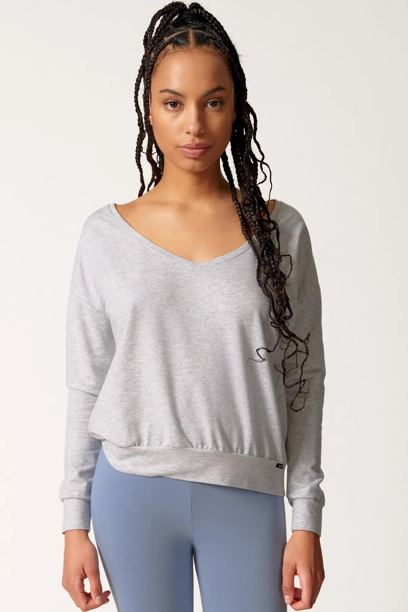 Langarm Shirt aus der Nachtwäsche-Serie NIGHT IN MIX & MATCH von der Marke Skiny, Farbe: quietgrey melange, Vorderansicht