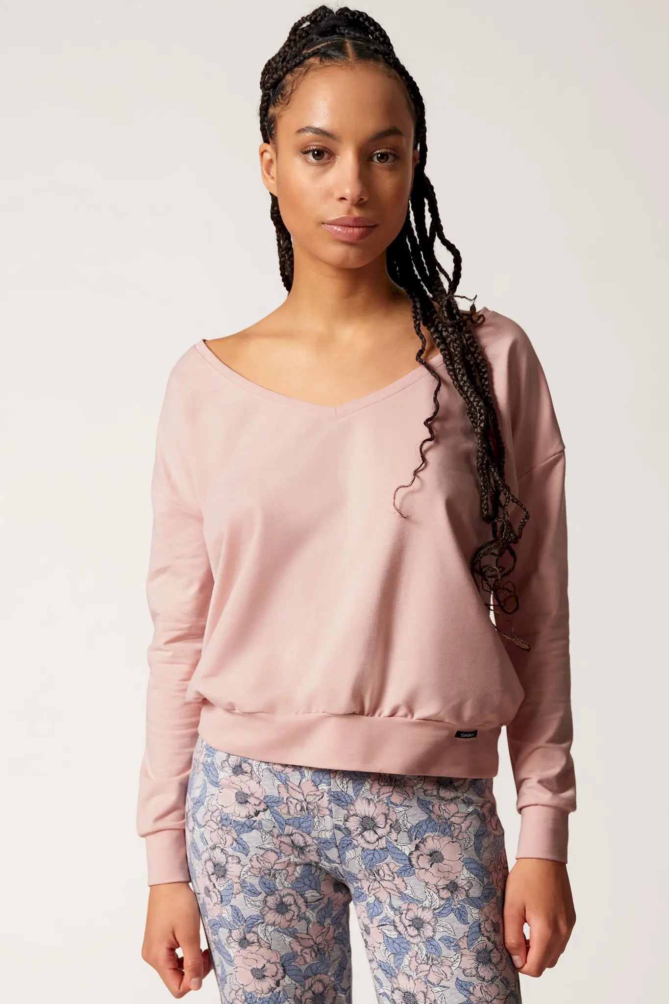 Langarm Shirt aus der Nachtwäsche-Serie NIGHT IN MIX & MATCH von der Marke Skiny, Farbe: rose smoke, Vorderansicht