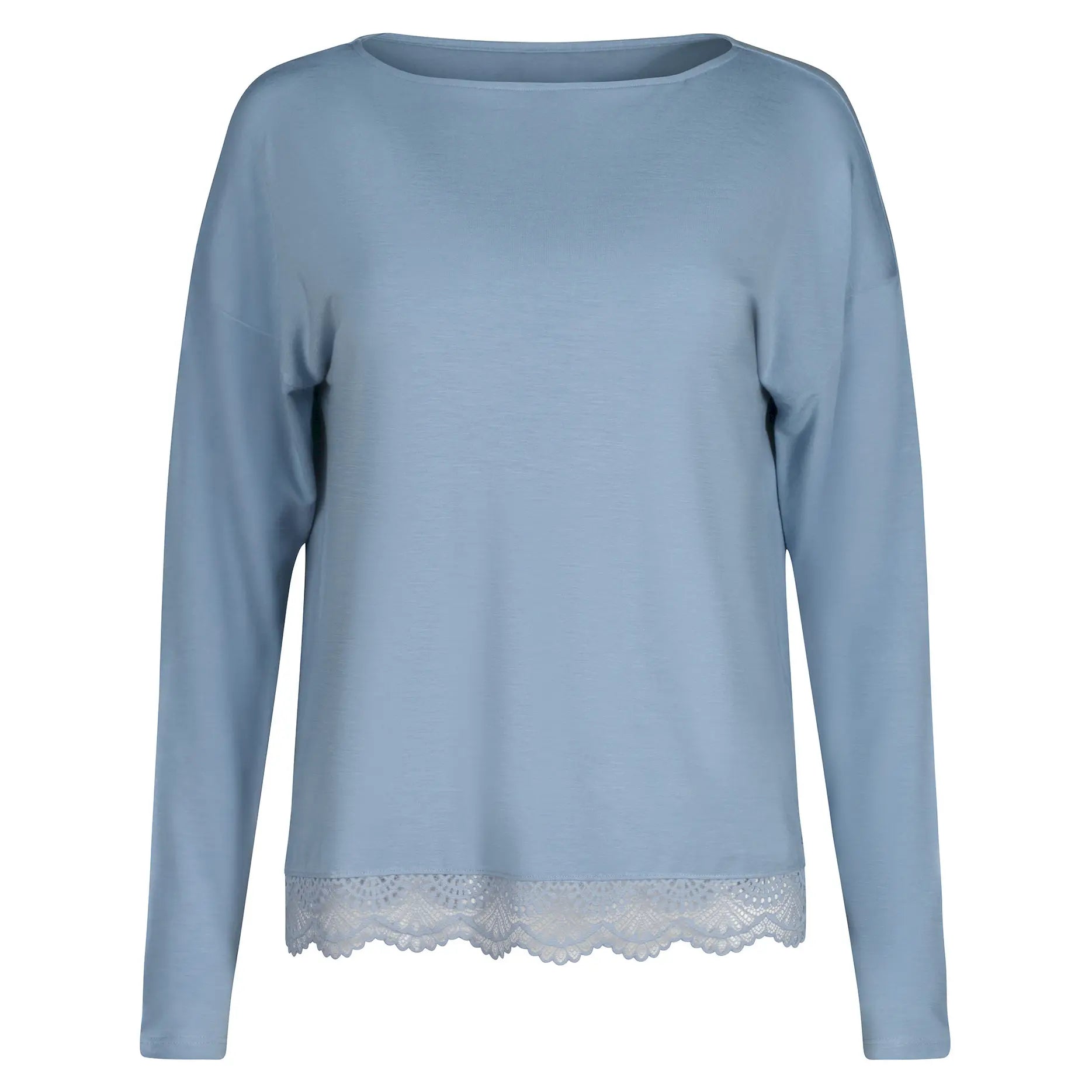 Schlafshirt langarm aus der Nachtwäsche-Serie NIGHT IN MIX & MATCH von der Marke Skiny, Farbe: faded denimblue, Produktfoto
