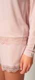 Schlafshirt langarm aus der Nachtwäsche-Serie NIGHT IN MIX & MATCH von der Marke Skiny, Farbe: rose smoke, Detailansicht