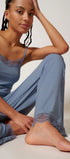 Lange Hose aus der Nachtwäsche-Serie NIGHT IN MIX & MATCH von der Marke Skiny, Farbe: faded denimblue, Detailansicht