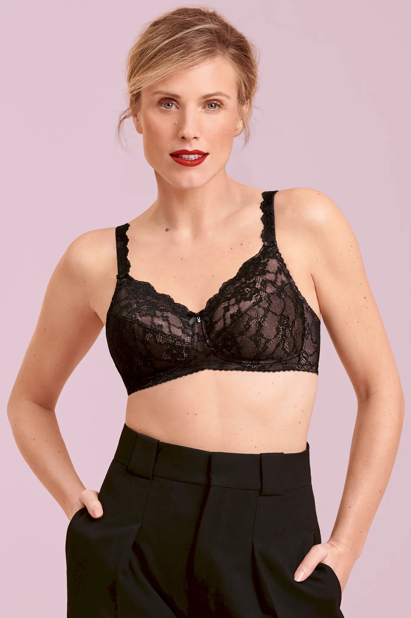 Prothesen-BH aus der Prothesenunterwäsche-Serie BOBETTE von der Marke Anita care, Farbe: schwarz, Seitenansicht