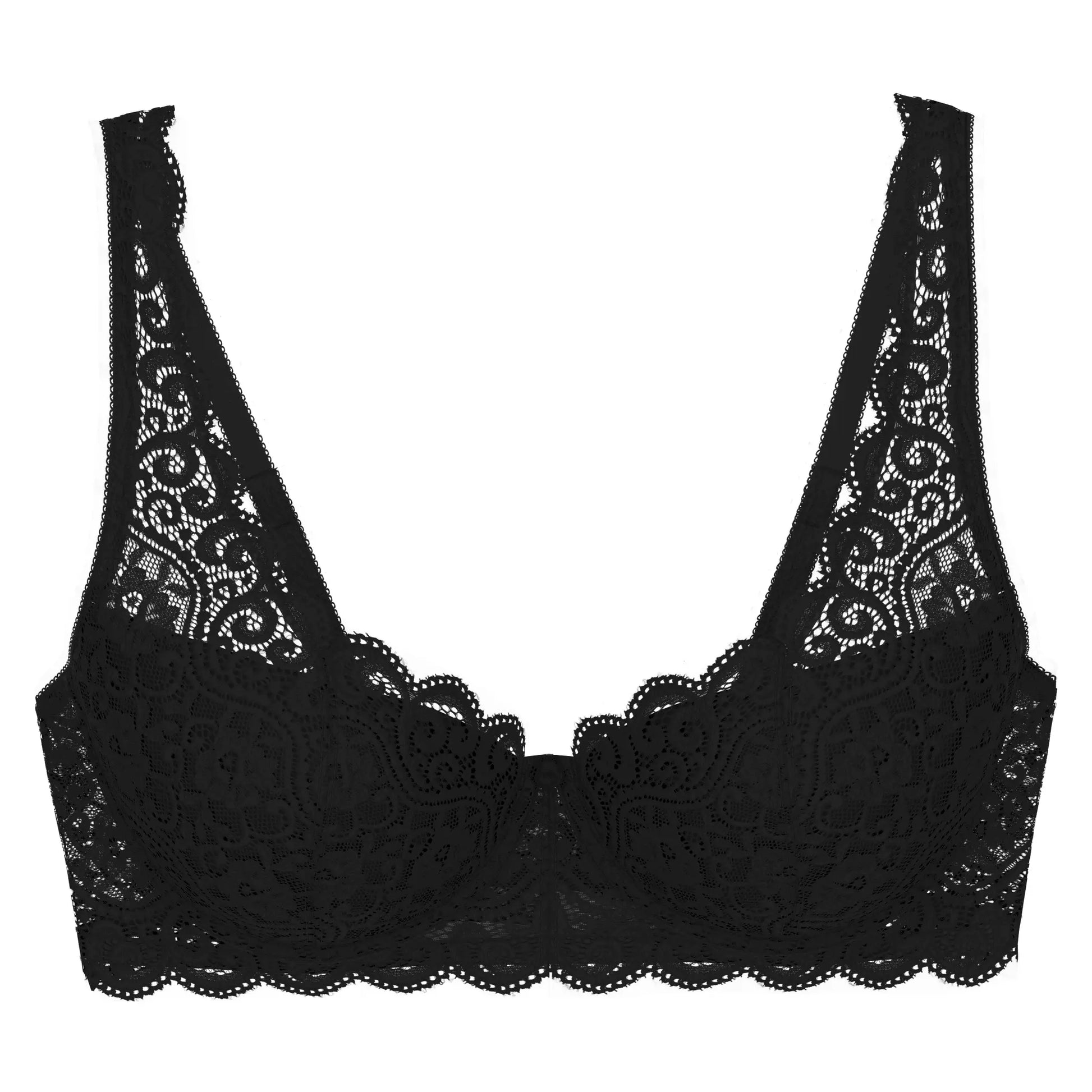 Gefütterter Halbschalen BH aus der Dessous-Serie AMOURETTE aus Spitze von der Marke Triumph, Farbe: black, Produktfoto