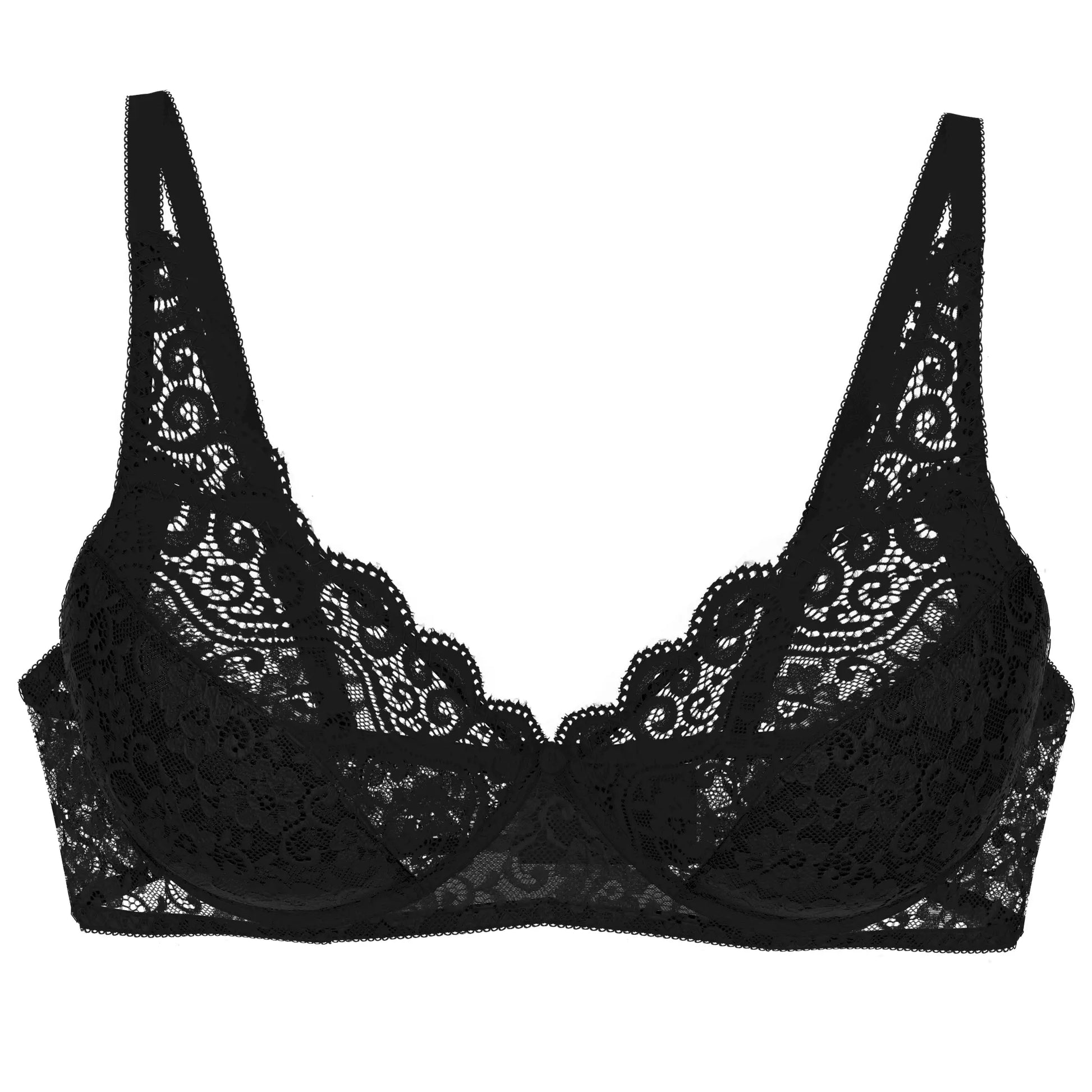 BH ohne Bügel aus der Dessous-Serie aus Spitze AMOURETTE von der Marke Triumph, Farbe: black, Produktfoto