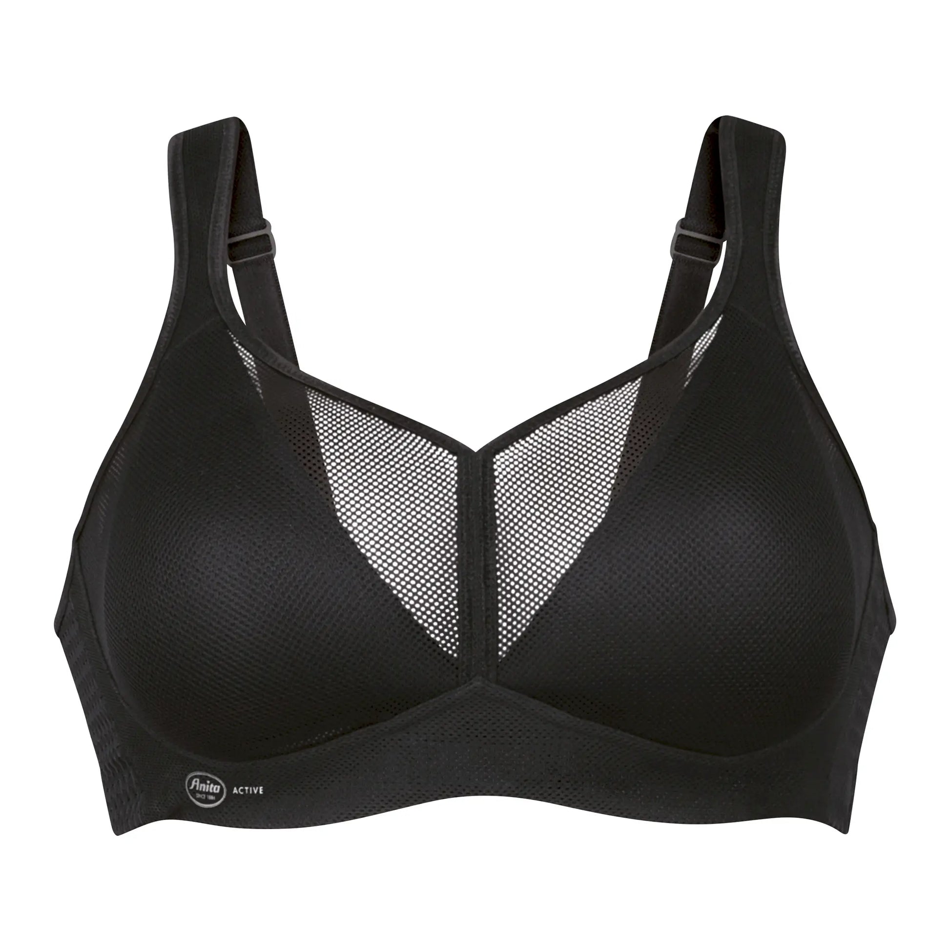 Sport BH aus der Sportwäsche-Serie AIR CONTROL DELTAPAD von der Marke Anita active, Farbe: schwarz, Produktfoto