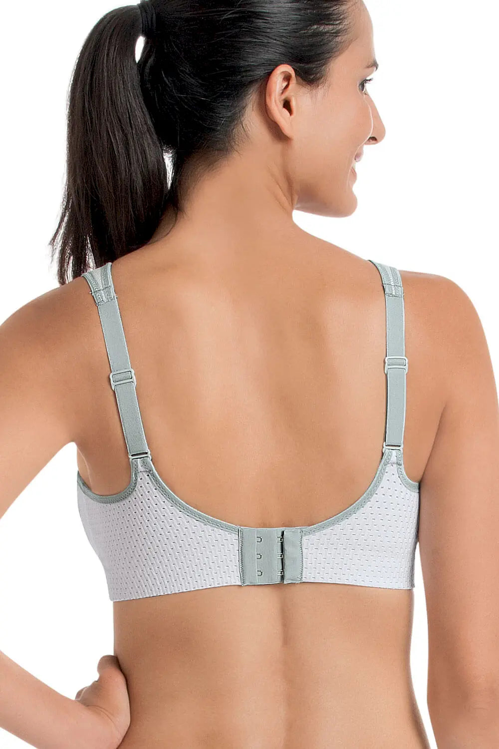 Sport BH aus der Sportwäsche-Serie AIR CONTROL DELTAPAD von der Marke Anita active, Farbe: weiss, Rückansicht