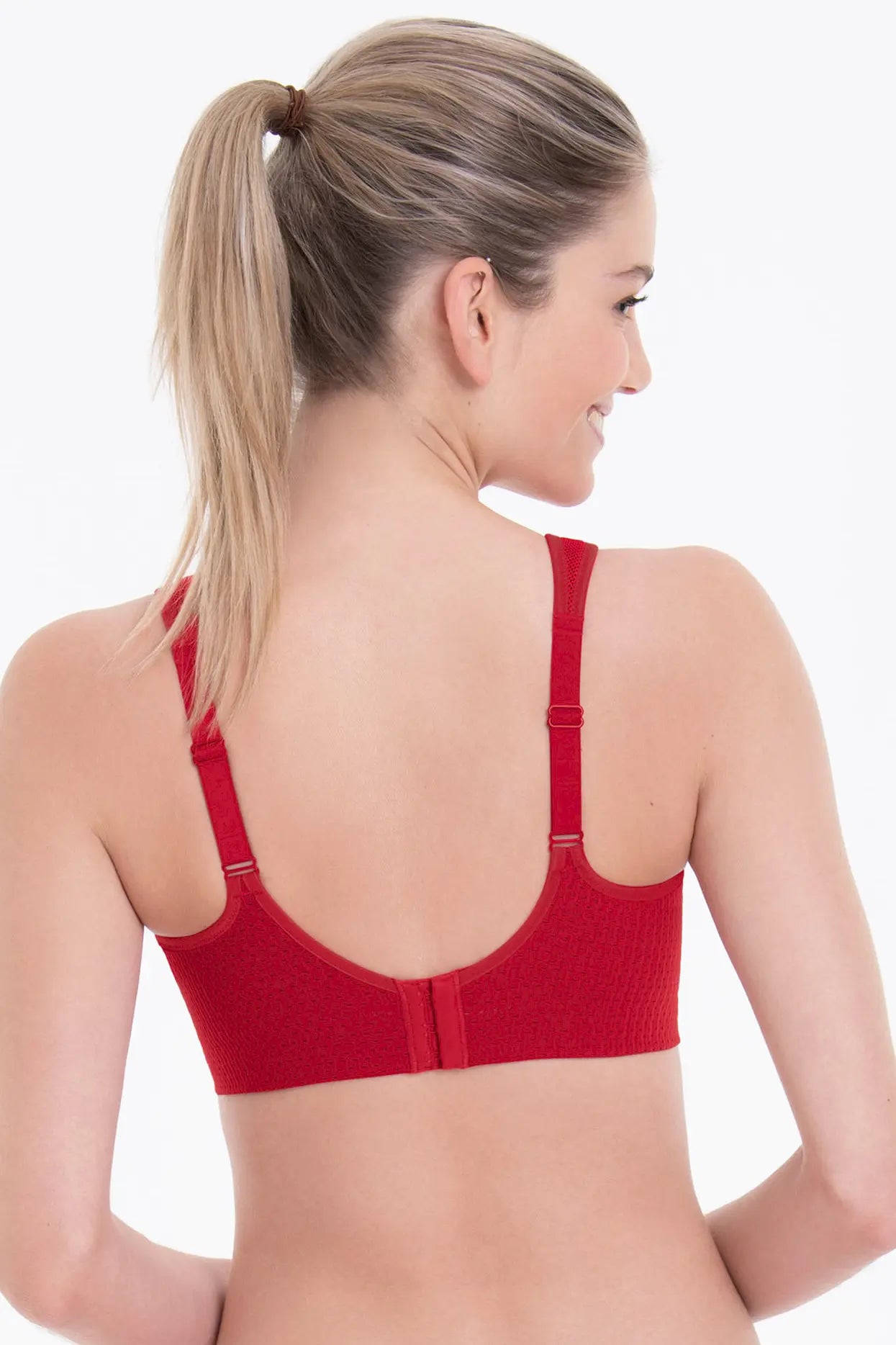 Sport BH aus der Sportwäsche-Serie AIR CONTROL DELTAPAD von der Marke Anita active, Farbe: lipstick, Rückansicht