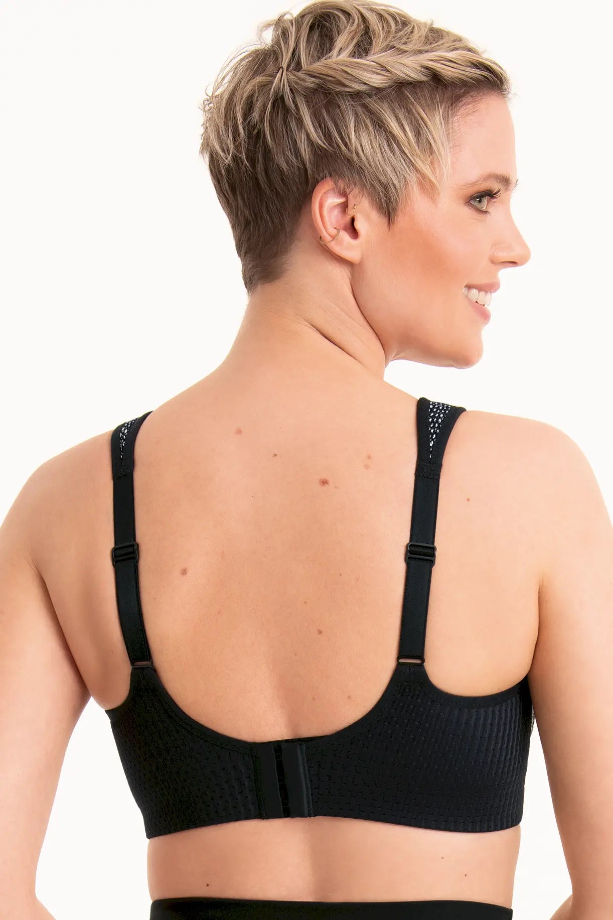 Sport BH aus der Sportwäsche-Serie AIR CONTROL DELTAPAD von der Marke Anita active, Farbe: bubble grey, Rückansicht