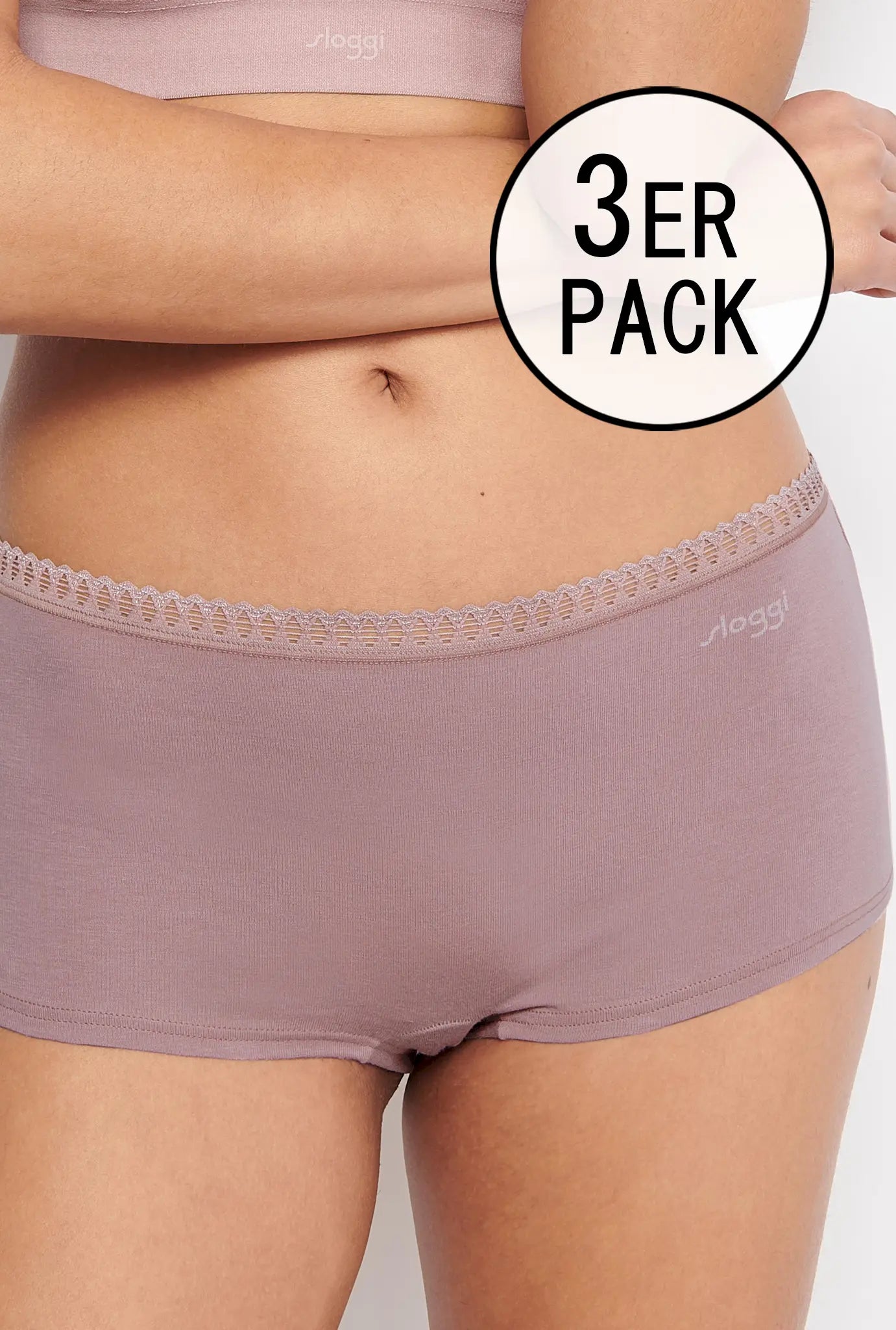 Short im 3er Pack aus der Unterwäsche-Serie GO CRUSH von der Marke Sloggi, Farbe: multiple colours, Vorderansicht