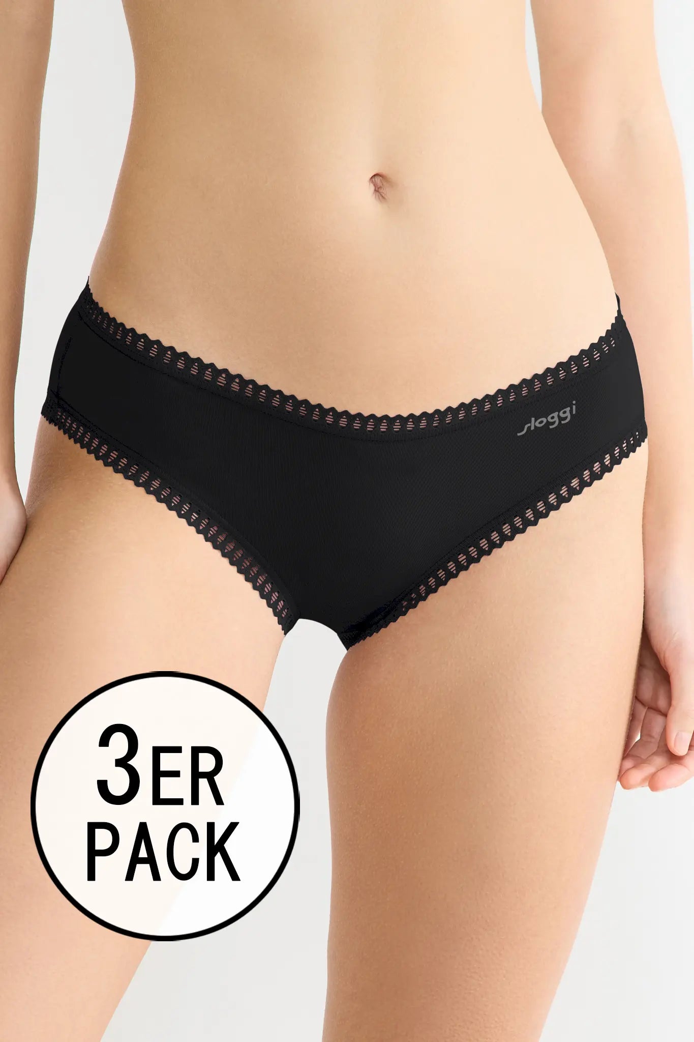 Hipster aus der Unterwäsche-Serie GO CRUSH von der Marke Sloggi, Farbe: black, Vorderansicht