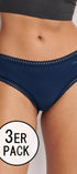 Hipster im 3er Pack aus der Unterwäsche-Serie GO CRUSH von der Marke Sloggi, Farbe: blue-dark Combination, Vorderansicht