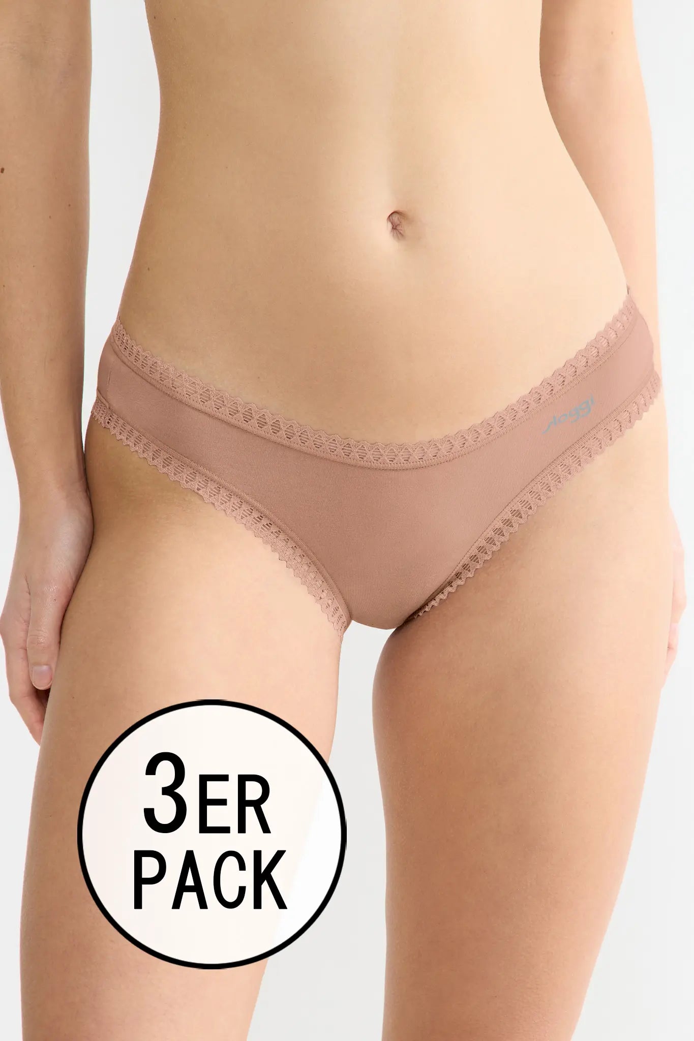 Mini Slip aus der Unterwäsche-Serie GO CRUSH von der Marke Sloggi, Farbe: cameo brown, Vorderansicht