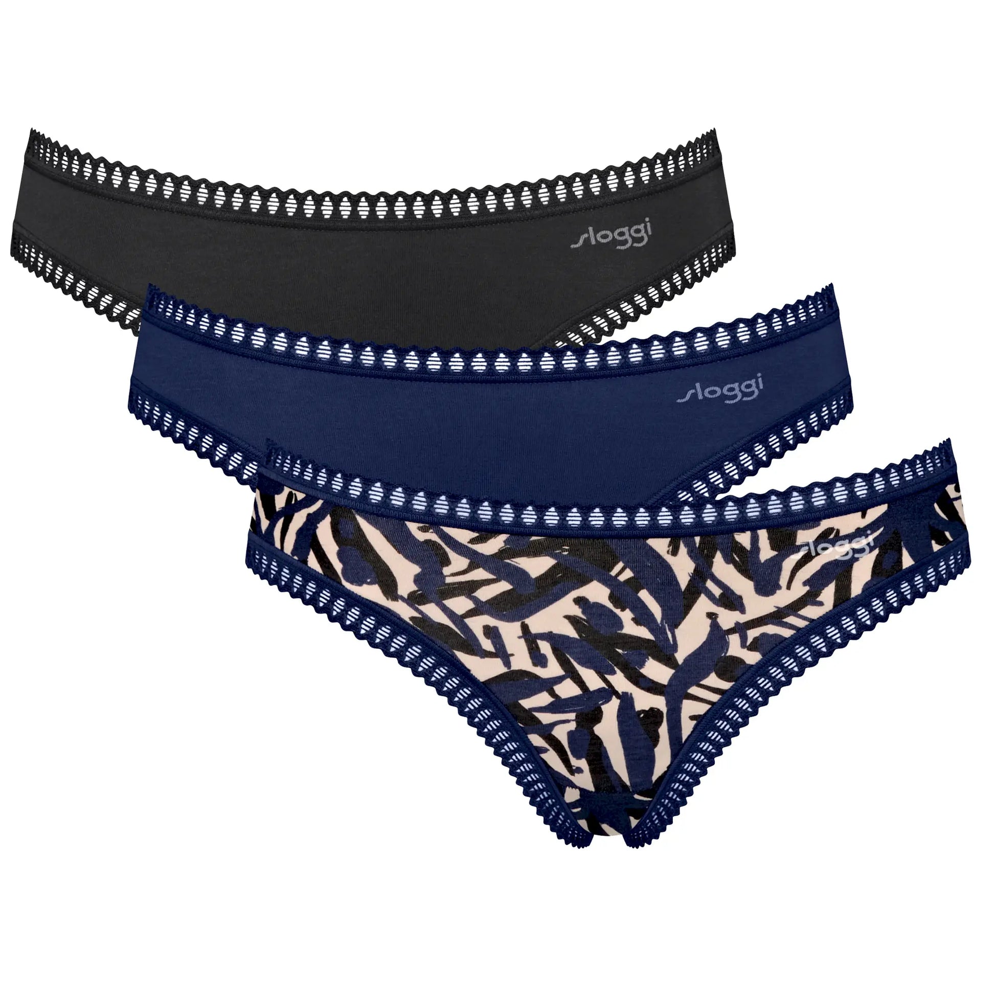Mini Slip aus der Unterwäsche-Serie GO CRUSH von der Marke Sloggi, Farbe: blue-dark Combination, Produktfoto