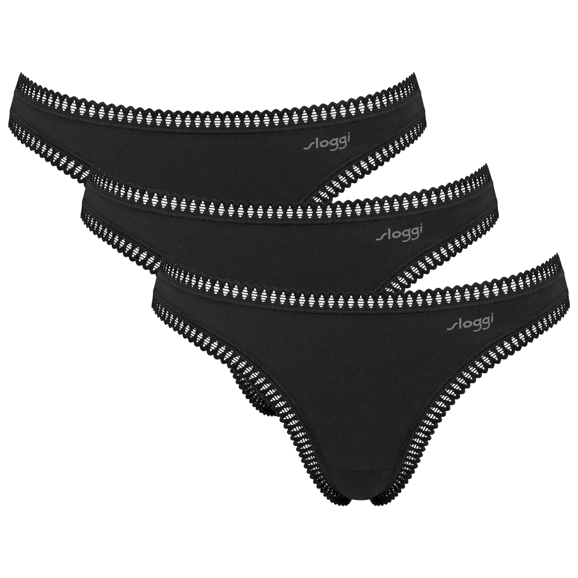 String aus der Unterwäsche-Serie GO CRUSH von der Marke Sloggi, Farbe: black, Rückansicht