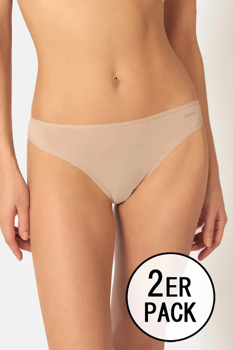 String im 2er Pack aus der Wäsche-Serie MICRO ADVANTAGE von der Marke Skiny, beige, Vorderansicht
