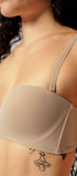 Bandeau-BH ohne Bügel aus der Unterwäsche-Serie ADVANTAGE MICRO von der Marke Skiny, Farbe: beige, Seitenansicht