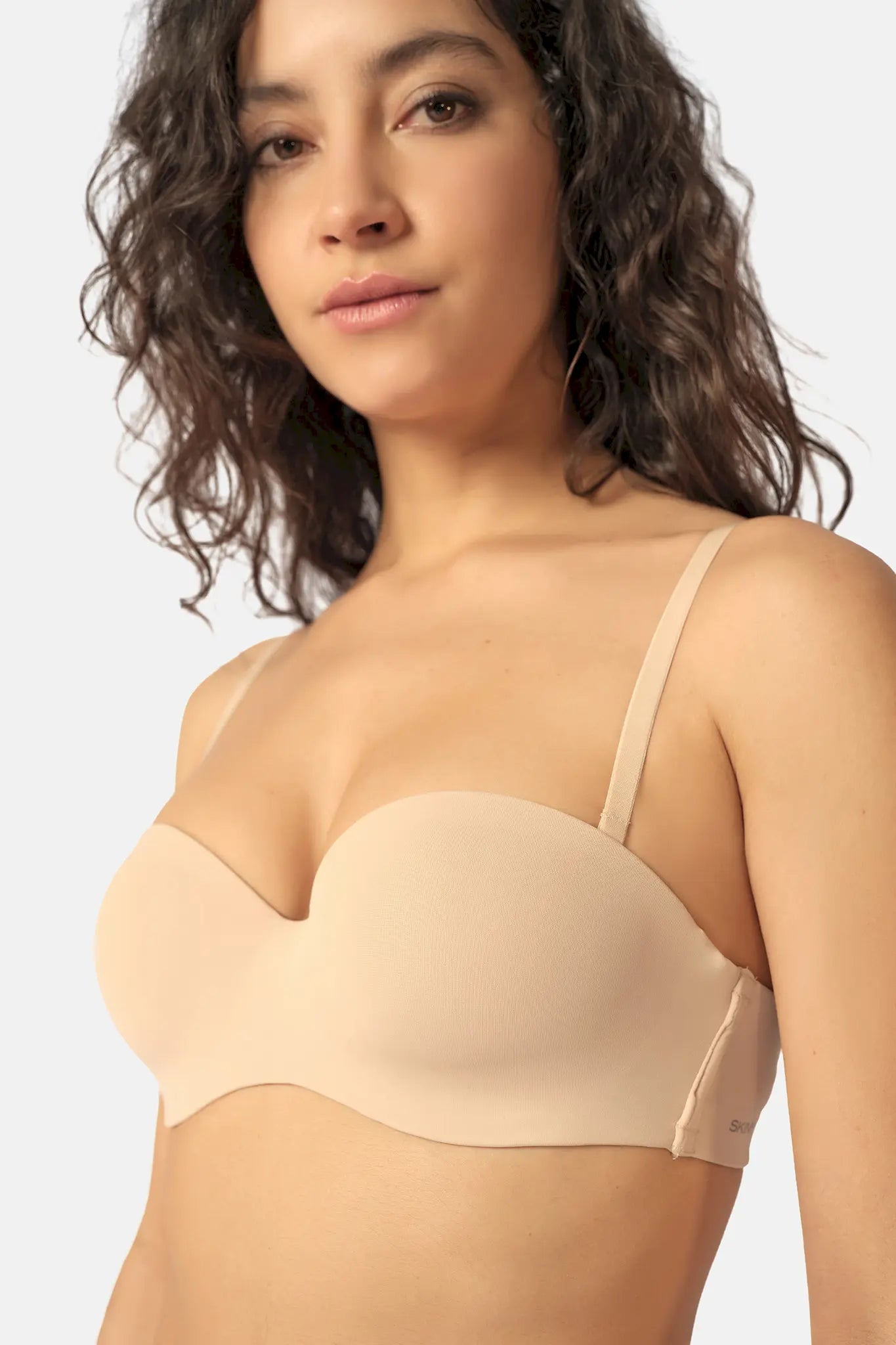 Bandeau-BH aus der Unterwäsche-Serie ADVANTAGE MICRO von der Marke Skiny, Farbe: beige, Seitenansicht
