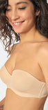 Bandeau-BH aus der Unterwäsche-Serie ADVANTAGE MICRO von der Marke Skiny, Farbe: beige, Seitenansicht ohne Träger