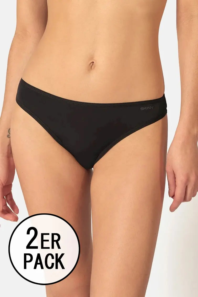 String im 2er Pack aus der Wäsche-Serie MICRO ADVANTAGE von der Marke Skiny, black, Vorderansicht