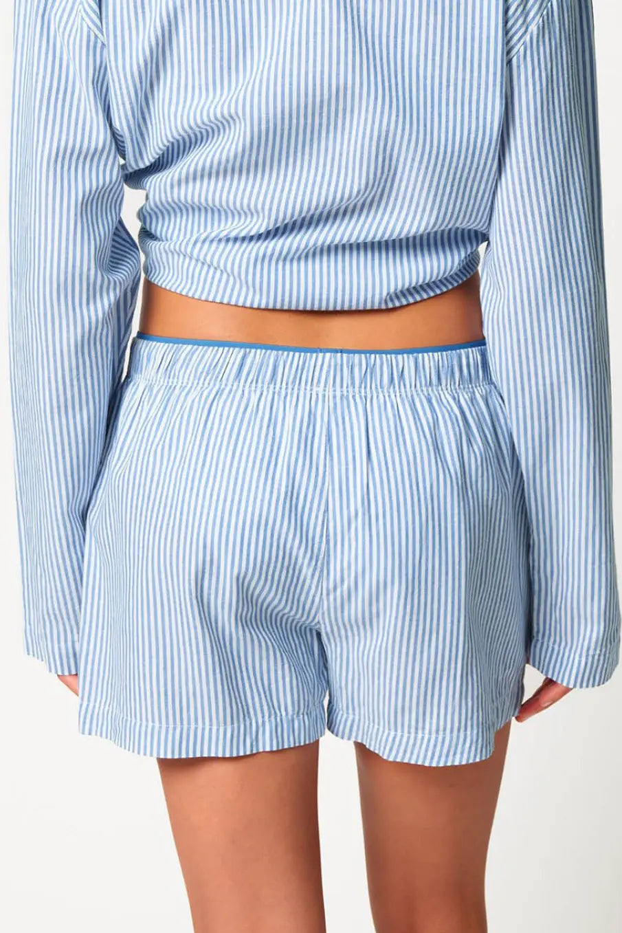 Unisex Boxershorts aus der Unterwäsche-Serie BOXERSENSATION von der Marke Skiny, Farbe: blue microstripes, Rückansicht