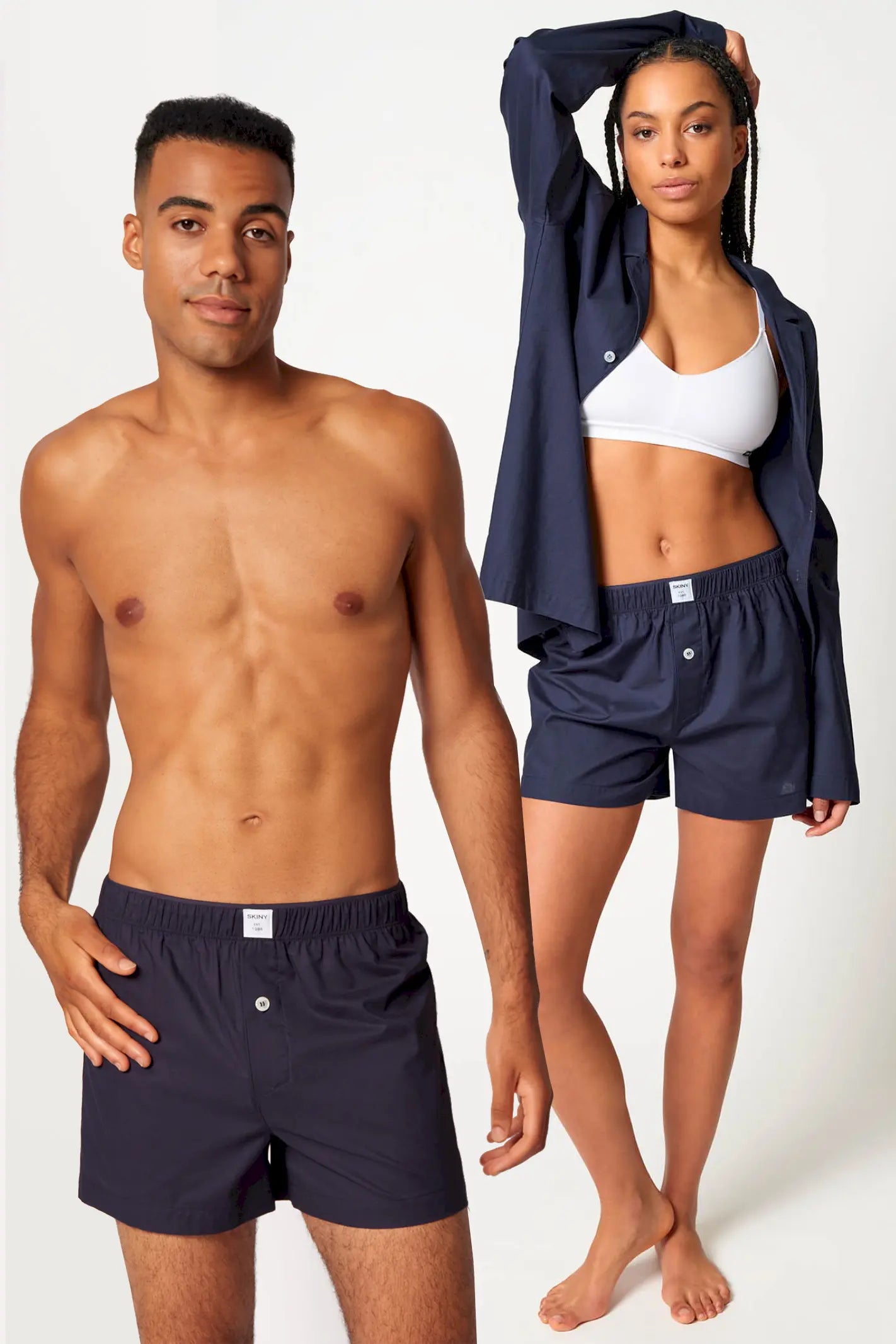 Unisex Boxershorts aus der Unterwäsche-Serie BOXERSENSATION von der Marke Skiny, Farbe: crown blue, Vorderansicht