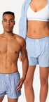 Unisex Boxershorts aus der Unterwäsche-Serie BOXERSENSATION von der Marke Skiny, Farbe: blue microstripes, Vorderansicht