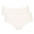 Midi Slip im 2er Pack aus der Unterwäsche-Serie GO von der Marke Sloggi, Farbe: silk white, Produktfoto