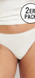 Brazil Slip im 2er Pack aus der Unterwäsche-Serie GO von der Marke Sloggi, Farbe: silk white, Vorderansicht