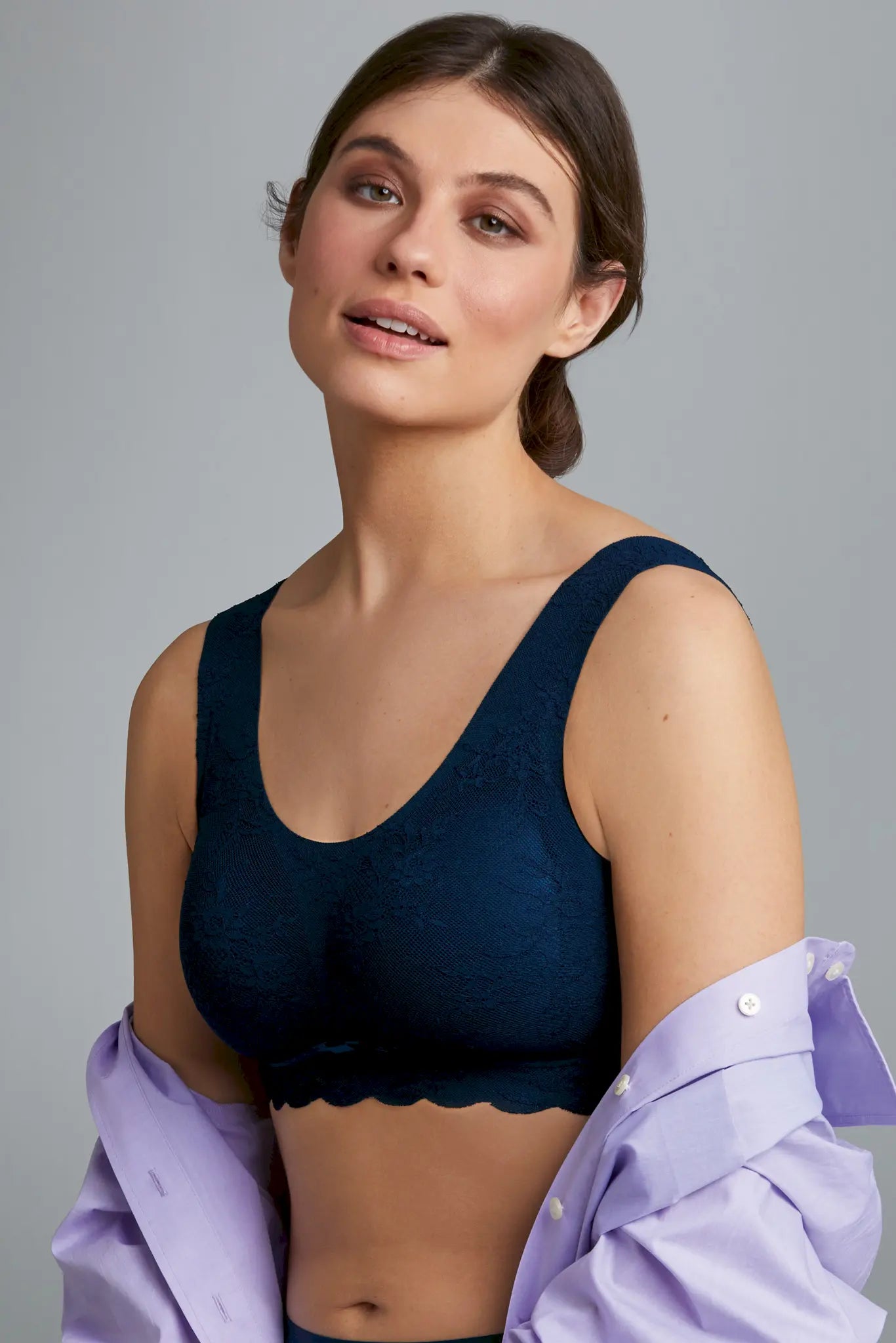 Bralette aus der Wäsche-Serie ESSENTIALS LACE von der Marke Anita, Farbe: maritim blue, Seitenansicht