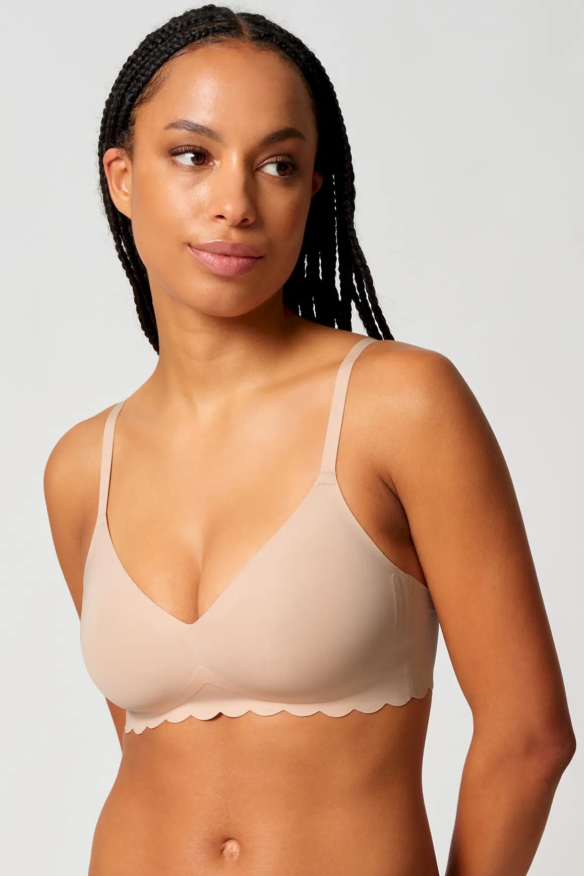 Triangel BH aus der Wäsche-Serie SENSATION von der Marke Skiny, Farbe: beige, Seitenansicht