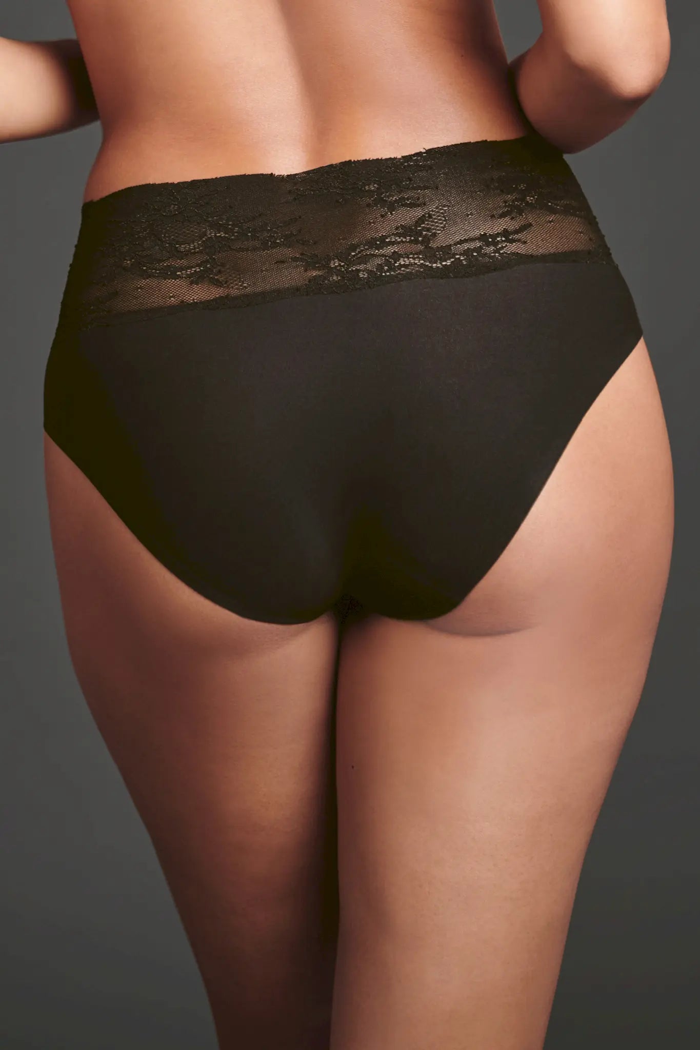 Taillenslip aus der Wäsche-Serie ESSENTIALS LACE von der Marke Anita, Farbe: schwarz, Rückansicht
